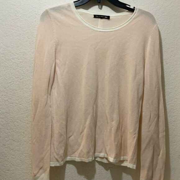 rag & bone Tops - Rag & Bone jeans Long Sleeve Pink White Top Size XS